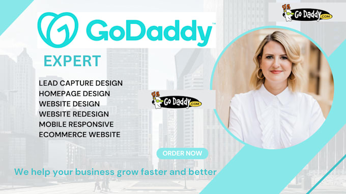 Gig Preview - Design godaddy website godaddy website redesign godaddy  ecommerce website