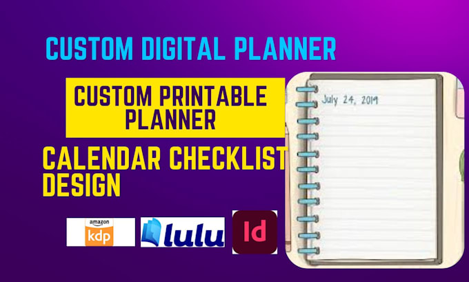 Gig Preview - Design custom printable planner, journal, trackers, calendar checklist design