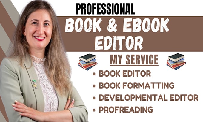 Gig Preview - Be developmental book editor ebook ghostwriter for fiction and non fiction ebook