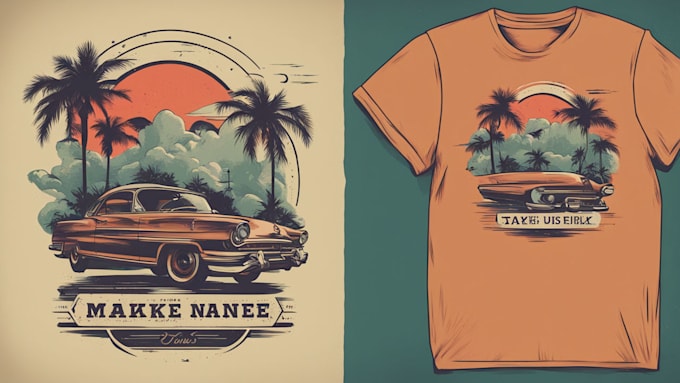 Gig Preview - Make retro vintage t shirt design and illustration