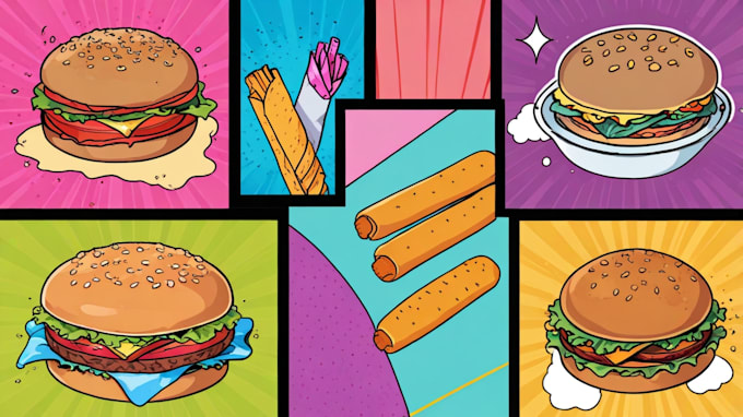 Gig Preview - Create your food in high quality pop art style