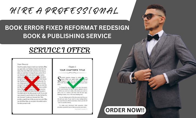 Gig Preview - Fix publishing error reformat your book and ebook and redesign your book