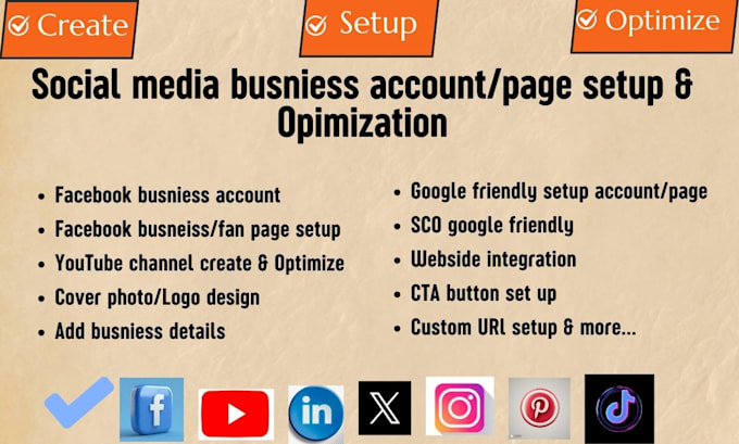 Bestseller - create and optimize any social media busniess account or page and more