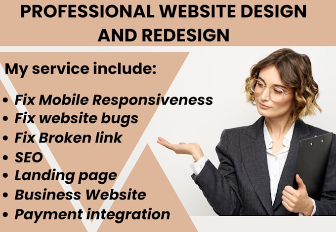 Gig Preview - Redesign or fix website mobile responsiveness,broken link,business website SEO