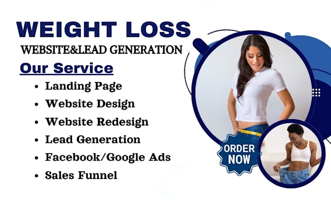 Gig Preview - Design unique weight loss website health and fitness website weight loss leads