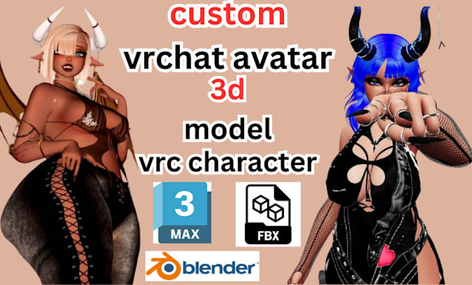 Gig Preview - Custom vrchat avatar, furry avatar, vrc character, vr nsfw avatar with rigging