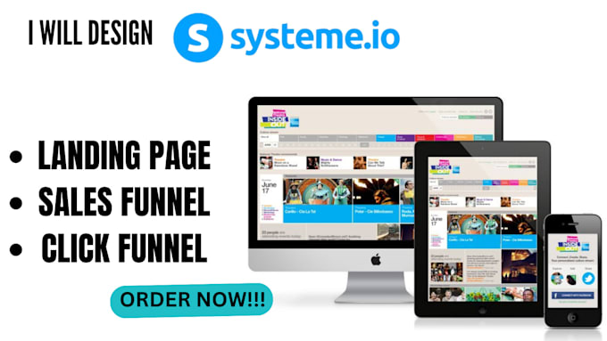 Gig Preview - Design systeme io landing page or systemeio sales funnel and click funnel