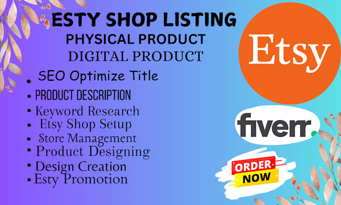 Gig Preview - Esty listing phyiscal digital product ,esty seo more title