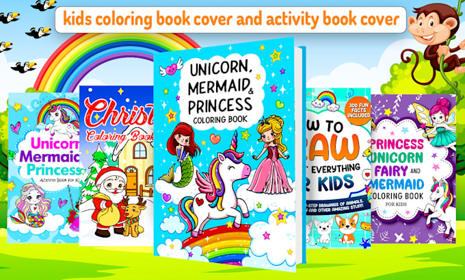 Gig Preview - Make kids coloring book cover and activity book cover for kdp