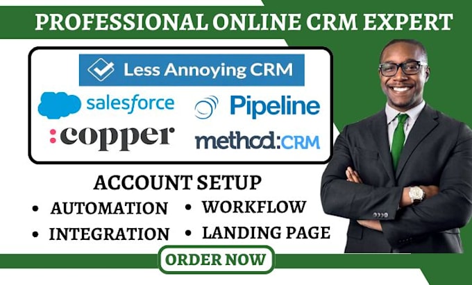 Gig Preview - Setup method crm copper less annoying crm pipeliner crm salesforce integration