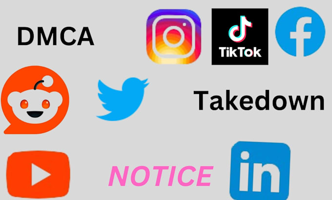 Gig Preview - Send dmca notice to facebook,ig,yt, twitter, linkedin, tiktok, google, reddit