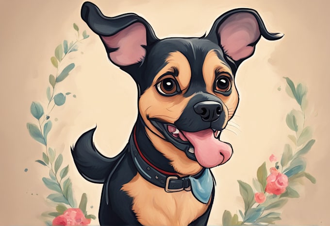 Gig Preview - Design a custom disney pet portrait