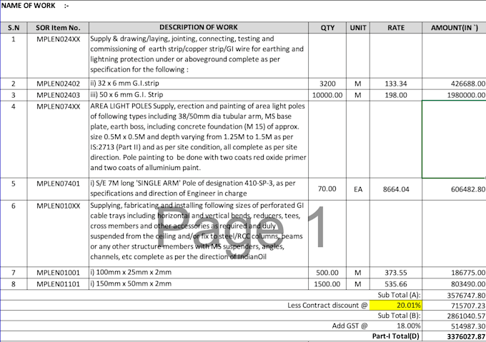 Gig Preview - Create detailed electrical boq for any electrical system