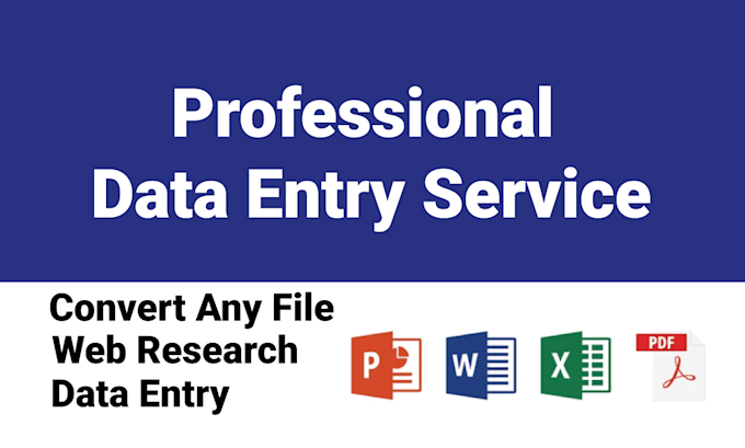 Gig Preview - Do data entry, web research, excel data entry, copy paste, pdf to excel ms word