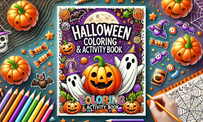 Gig Preview - Design halloween coloring book , book cover, book activity for kids and toddler