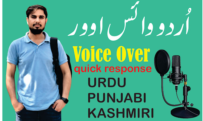 Gig Preview - Voice over your video urdu punjabi kashmiri