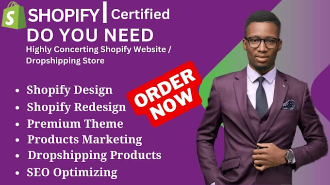 Gig Preview - Do shopify store design, create shopify website design and redesign