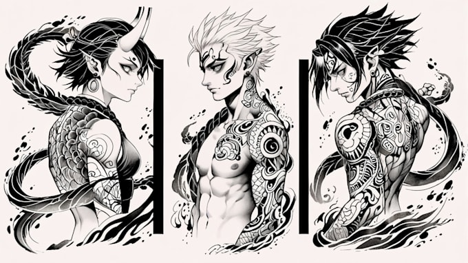 Gig Preview - Create detailed art japanese style tattoos for you