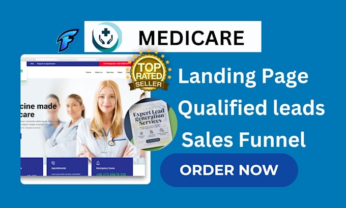 Gig Preview - Generate medicare leads medicare health insurance leads landing page