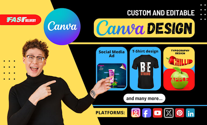 Gig Preview - Create any design using canva