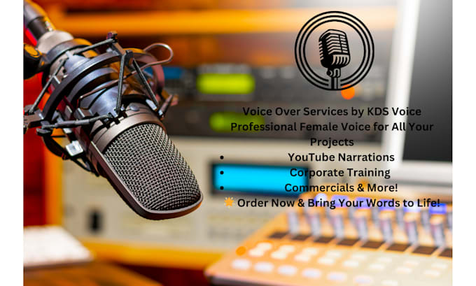 Bestseller - give you professional, english female voice over