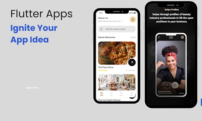 Gig Preview - Custom food app ecommerce app restaurant app using flutter