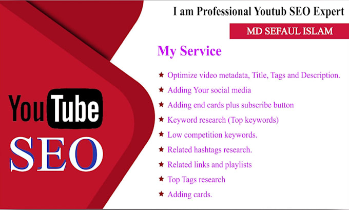 Gig Preview - Do high youtub SEO, youtub video, monitization service