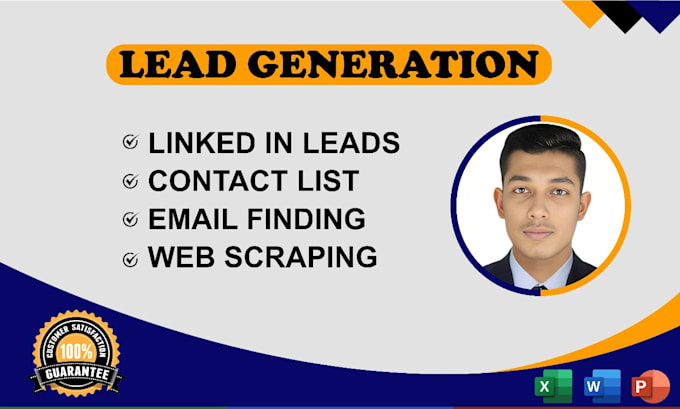 Gig Preview - Do lead find email web scraping contact list building