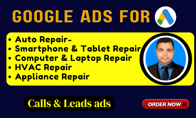 Gig Preview - Run google ads adwords ppc to get leads or calls for repair services business