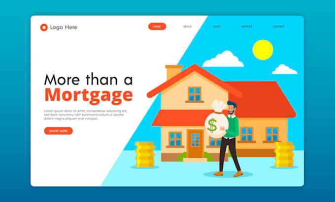 Gig Preview - Build mortgage website loan mortgage landing page mortgage calculator