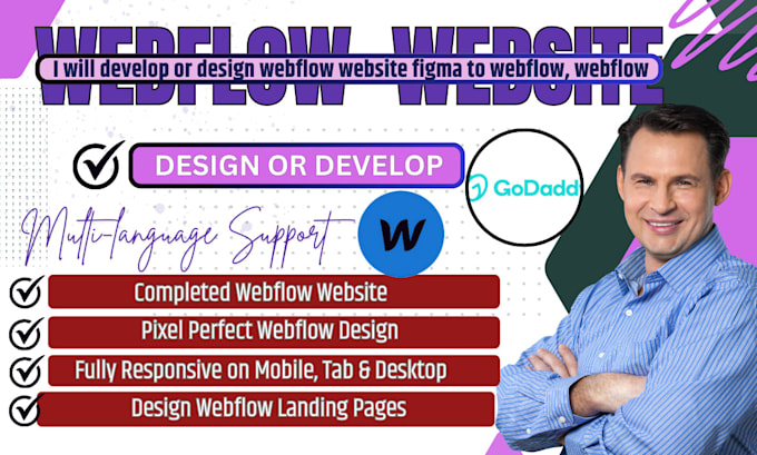 Bestseller - develop or design webflow website, figma to webflow, webflow expert