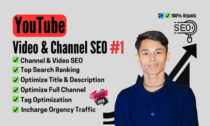 Gig Preview - Be a certified youtube SEO and optimization specialist for organic ranking