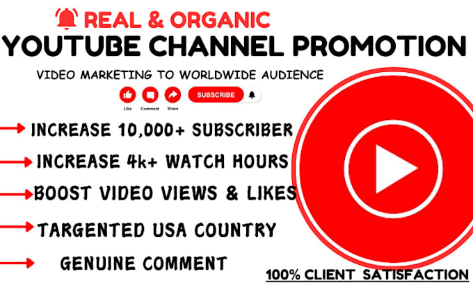 Gig Preview - Youtube channel promotion, grow USA playlist subscription channel monetization