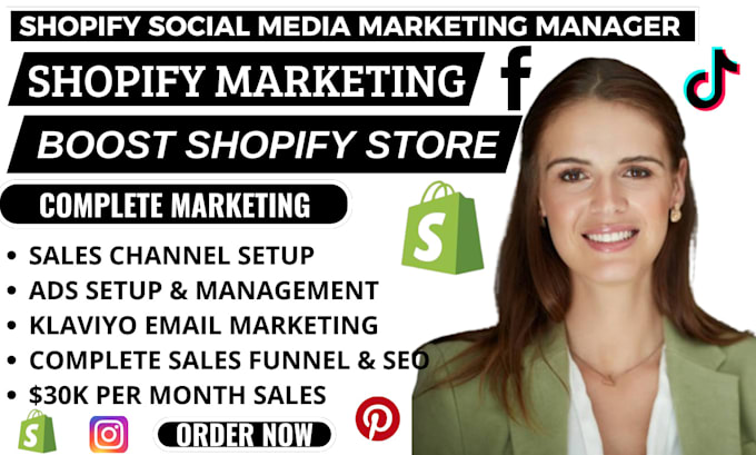 Gig Preview - Manage your social media marketing shopify marketing commerce tiktok management