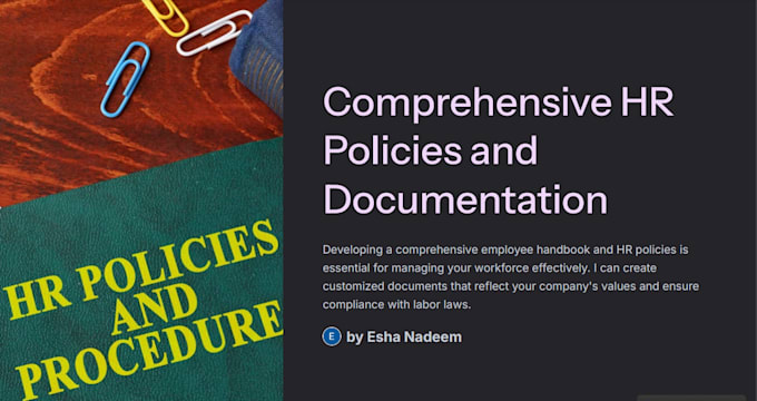 Gig Preview - Develop your employee handbook, HR policies, and documentation today