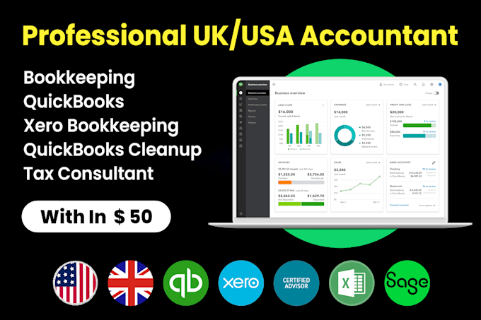 Gig Preview - Be your professional UK accountant  xero bookkeeping and quickbooks clean up