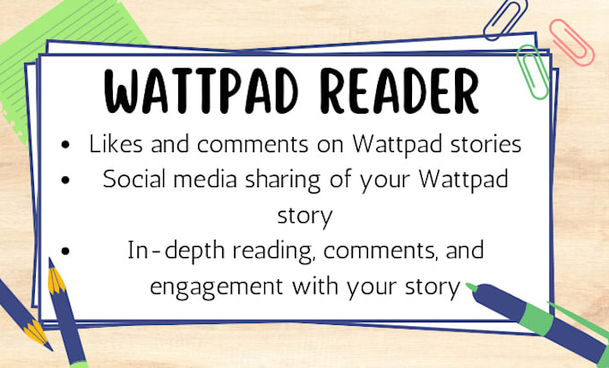 Gig Preview - Promote read comment and engage with your story on wattpad