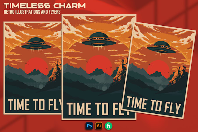 Gig Preview - Create nostalgic retro vintage, movie, music and travel posters