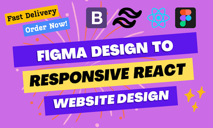 Gig Preview - Convert figma to react responsive website with bootstrap or tailwind