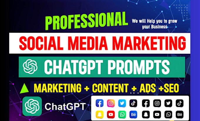 Gig Preview - Give you social media marketing chatgpt prompts