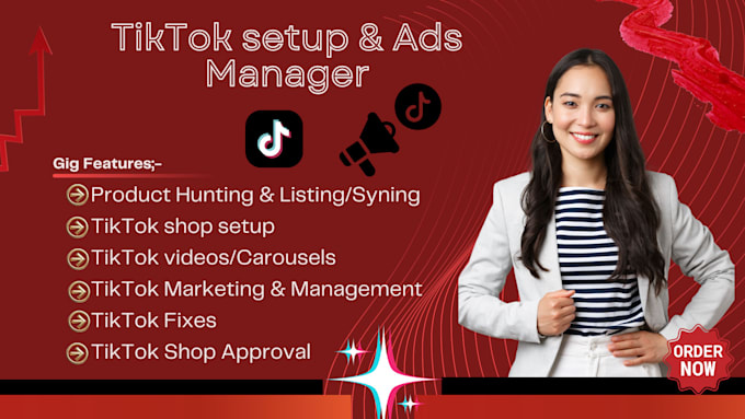 Bestseller - setup tiktok shop dropshipping shopify product listing video ads marketing