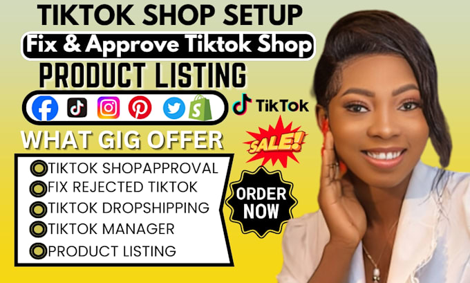 Gig Preview - Fix suspended tiktok shop setup approved rejected tiktok shop product listing