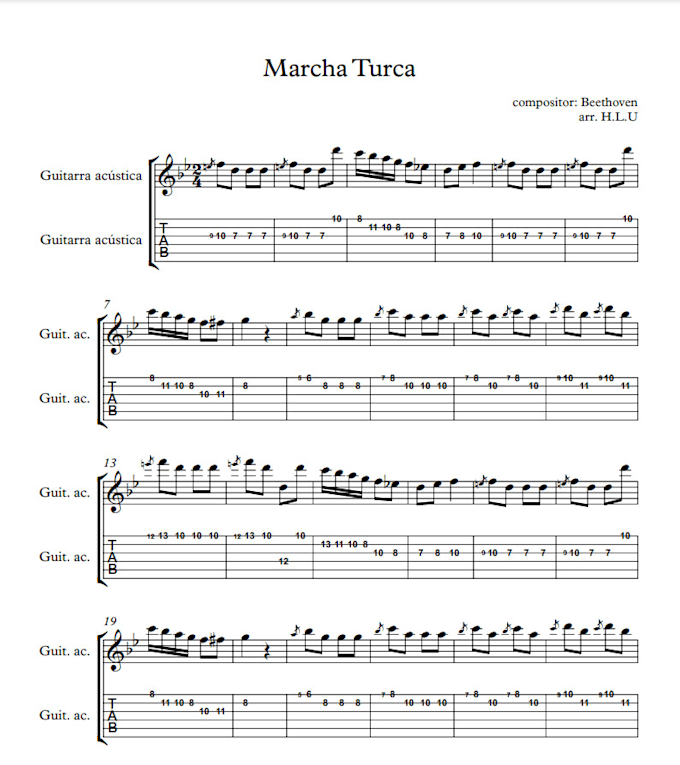 Gig Preview - Convert sheet music into guitar tabs