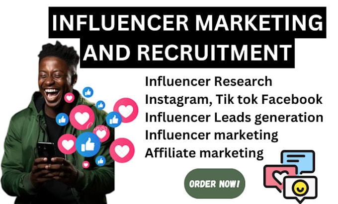 Gig Preview - Do influencer marketing, find influencers for your affiliate program