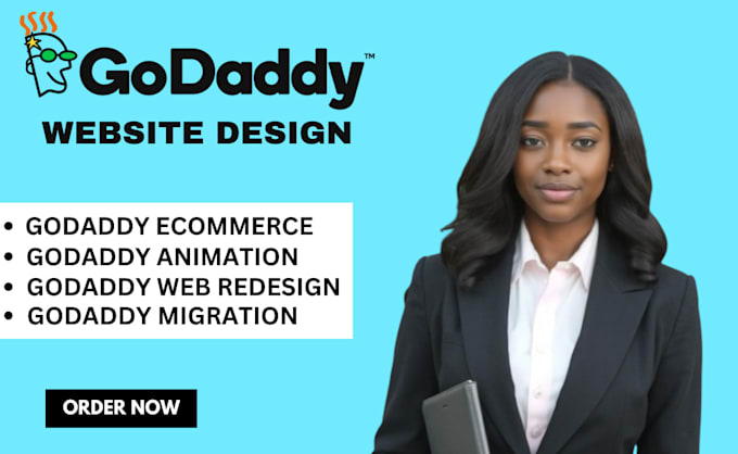 Gig Preview - Godaddy website design godaddy website redesign develop godaddy animation