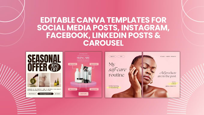 Gig Preview - Design canva carousel, editable canva templates, quotes for instagram, linkedin