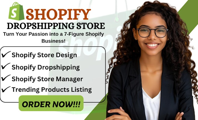 Gig Preview - Create shopify dropshipping ecommerce store shopify website design redesign