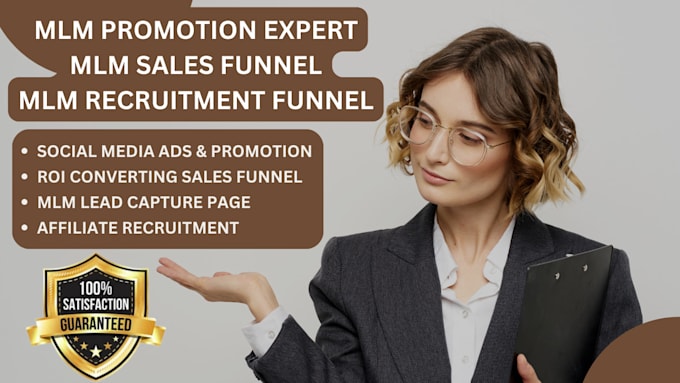 Gig Preview - Mlm sales funnel, mlm promotion sales funnel, mlm software,mlm website,mlm leads