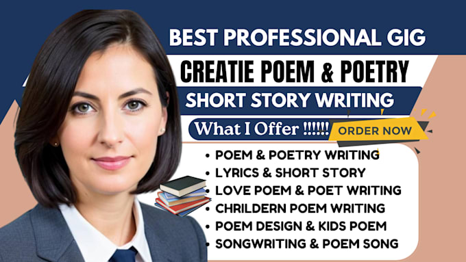 Gig Preview - Write creative poem, poetry writing, travel guide ebook online course content