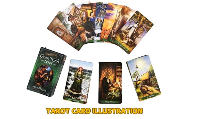 Gig Preview - Draw custom tarot card zodiac oracle playing card game tcg card design